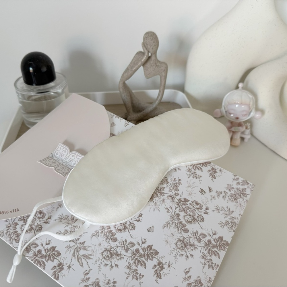 Luxurious White Silk Sleep Mask